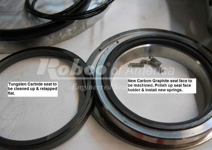 rotary Tungsten seat stationary carbon seal face